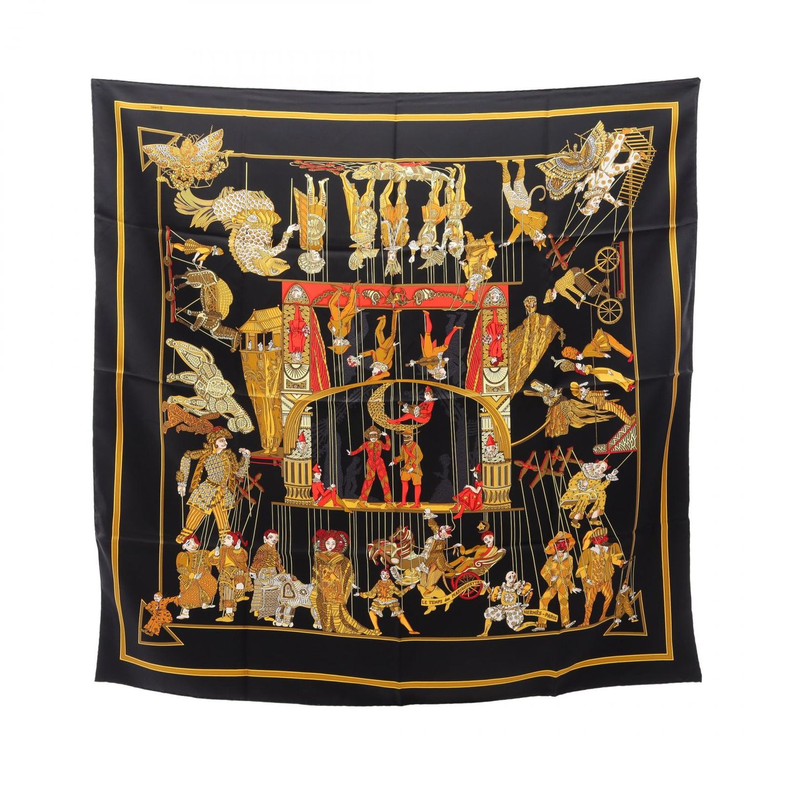 HERMES カレ90　 LE TEMPS des MARIONNETTEs エルメス スカーフ カレ90 LE TEMPS des MARIONNETTES マリオ