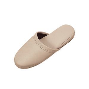  （まとめ）抗菌ビニールレザー調スリッパ ホワイトグレー 10足