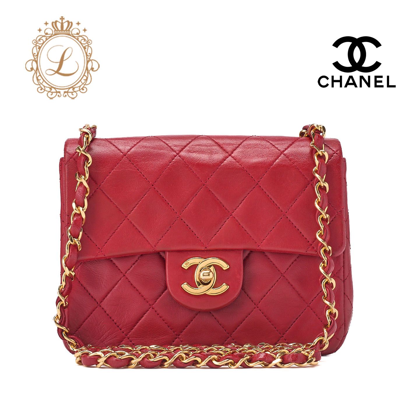 CHANEL シャネル チェーンショルダー ミニマトラッセ 18cm ラムスキン 