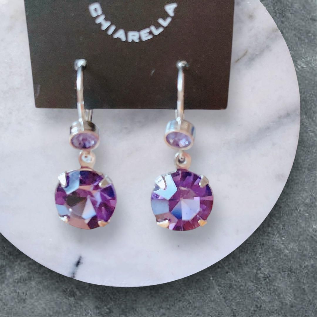 新品◇Roberta Chiarella ロベルタチャレラ パープルドロップピアス 