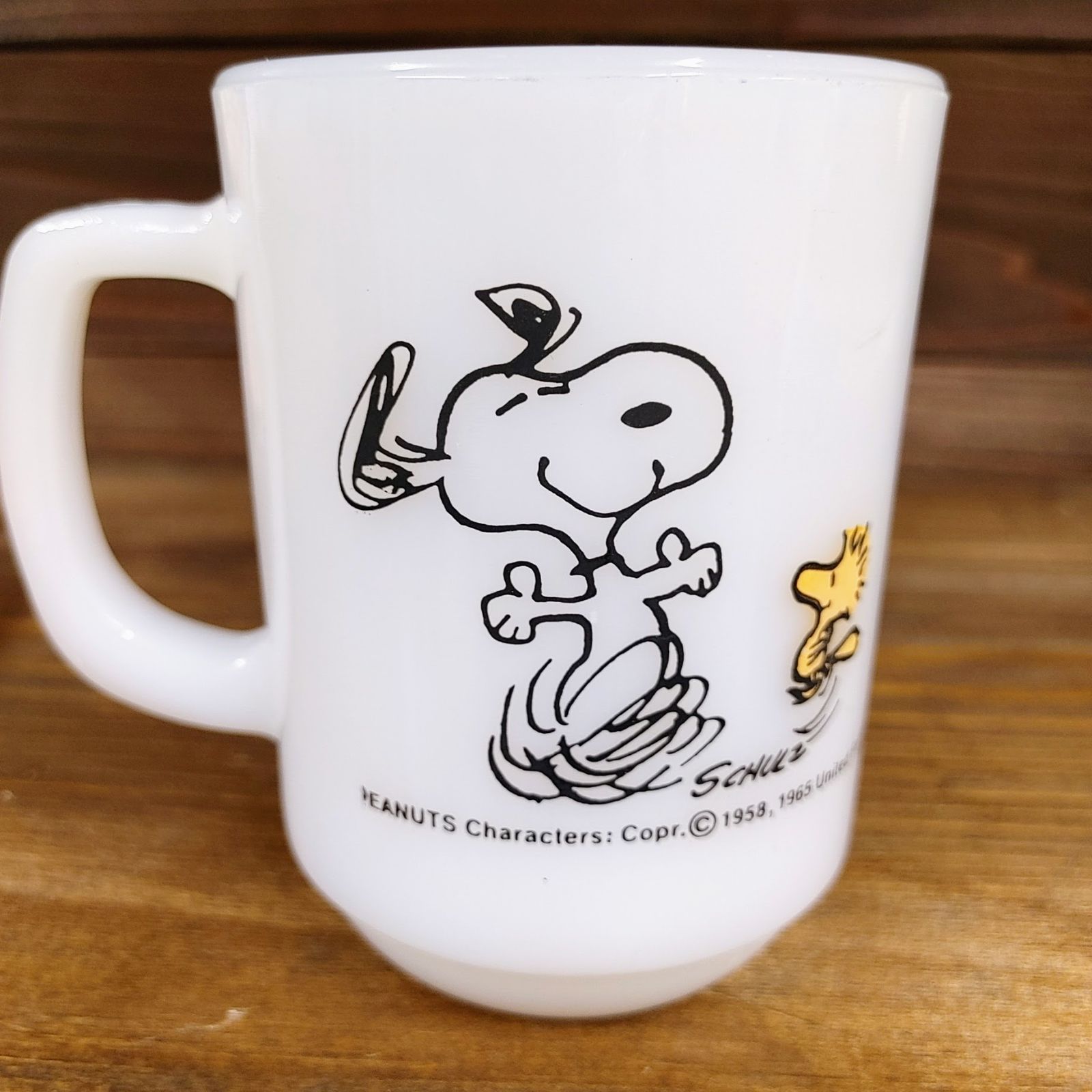 Fire King Snoopy マグカップ ファイヤーキング ミルクガラス - メルカリ