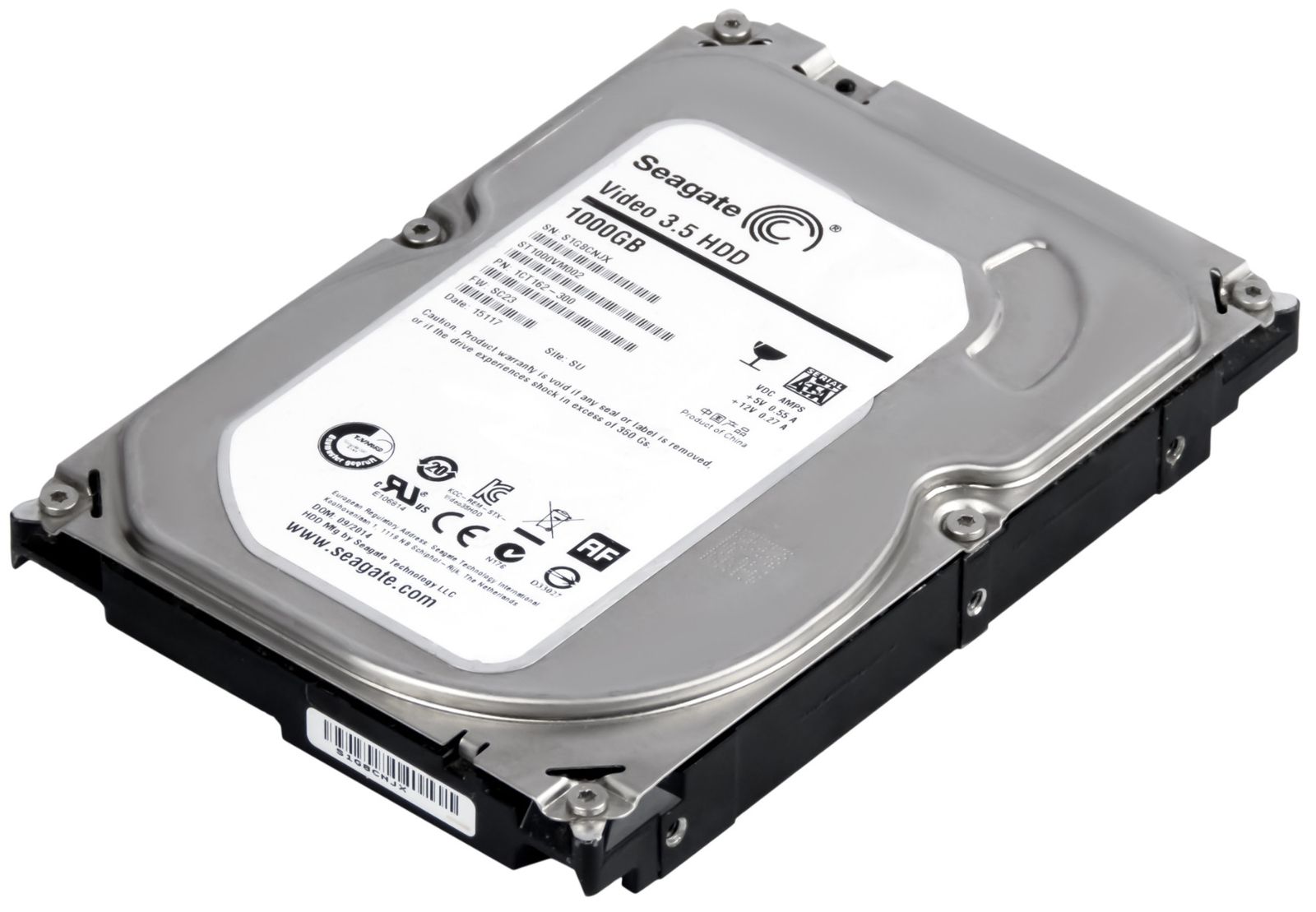 ハードドライブ Seagate ビデオ 3.5 HD ST1000VM002 1TB SATA III 5.9K 64MB 3.5