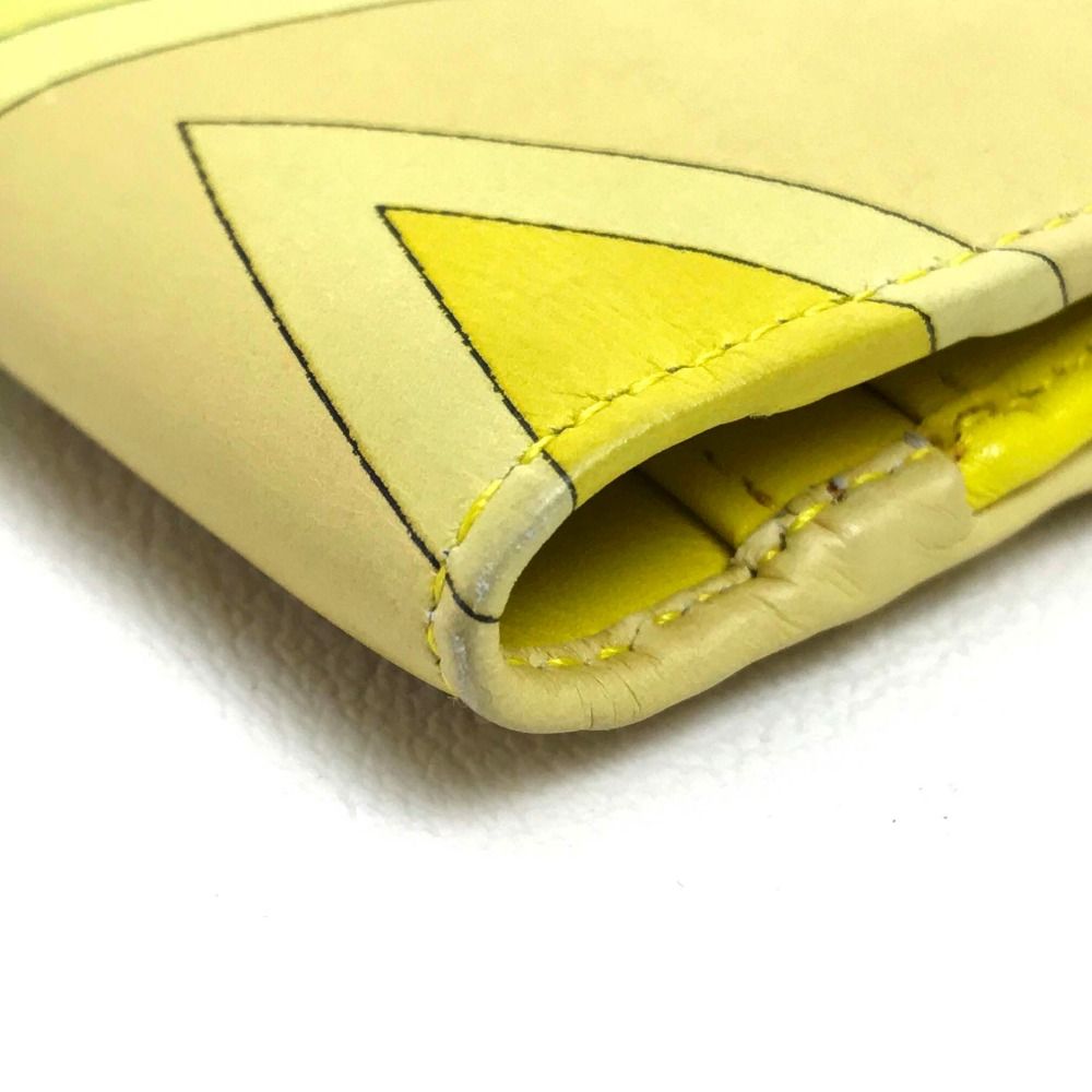 エミリオプッチ がま口 二つ折り財布 長財布 レザー イエロー系 美品  