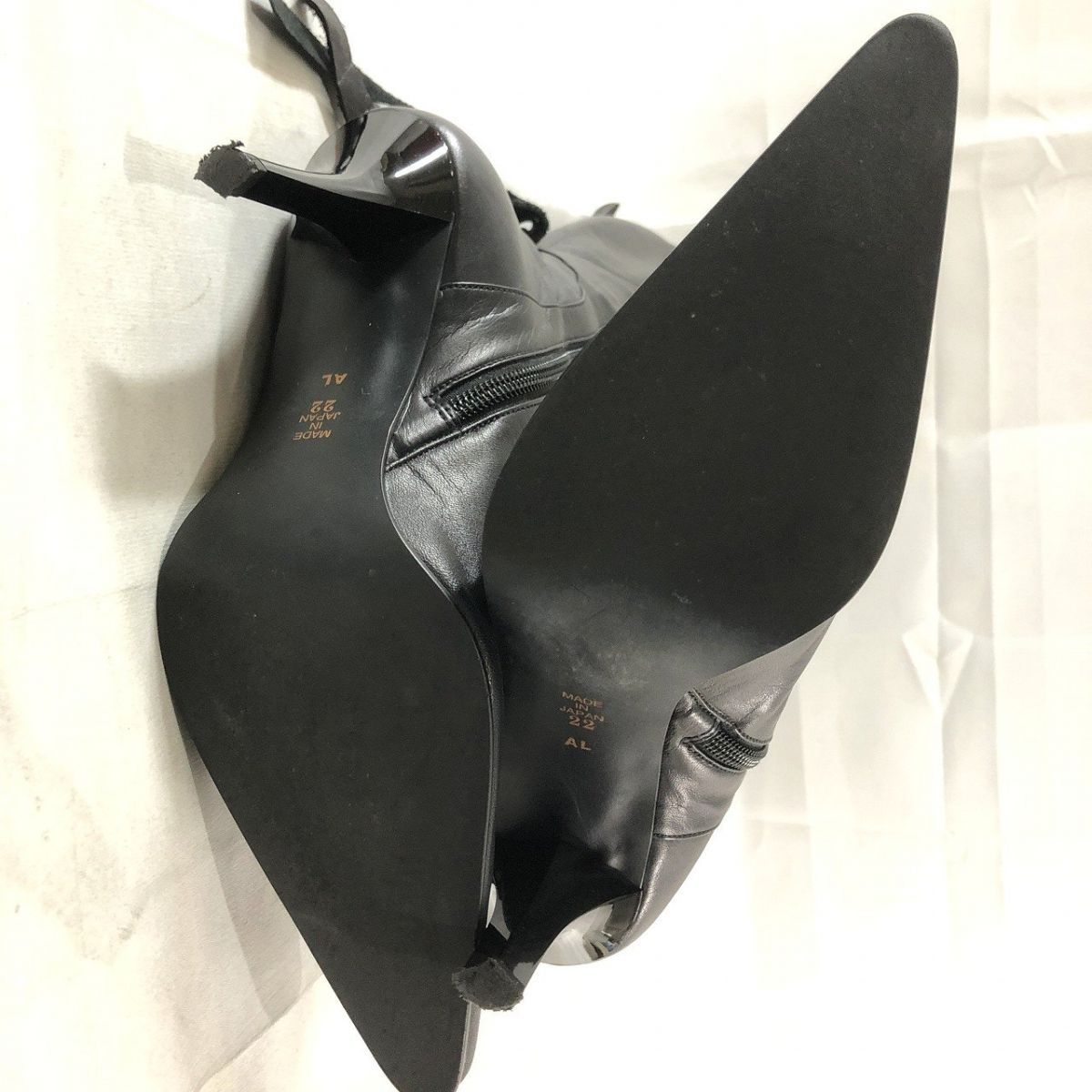 ダイアナ　DIANA ロングブーツ　サイドジップ　黒　23cm 使用少 ダイアナ DIANA ロングブーツ （黒カーフ） -ファッション通販
