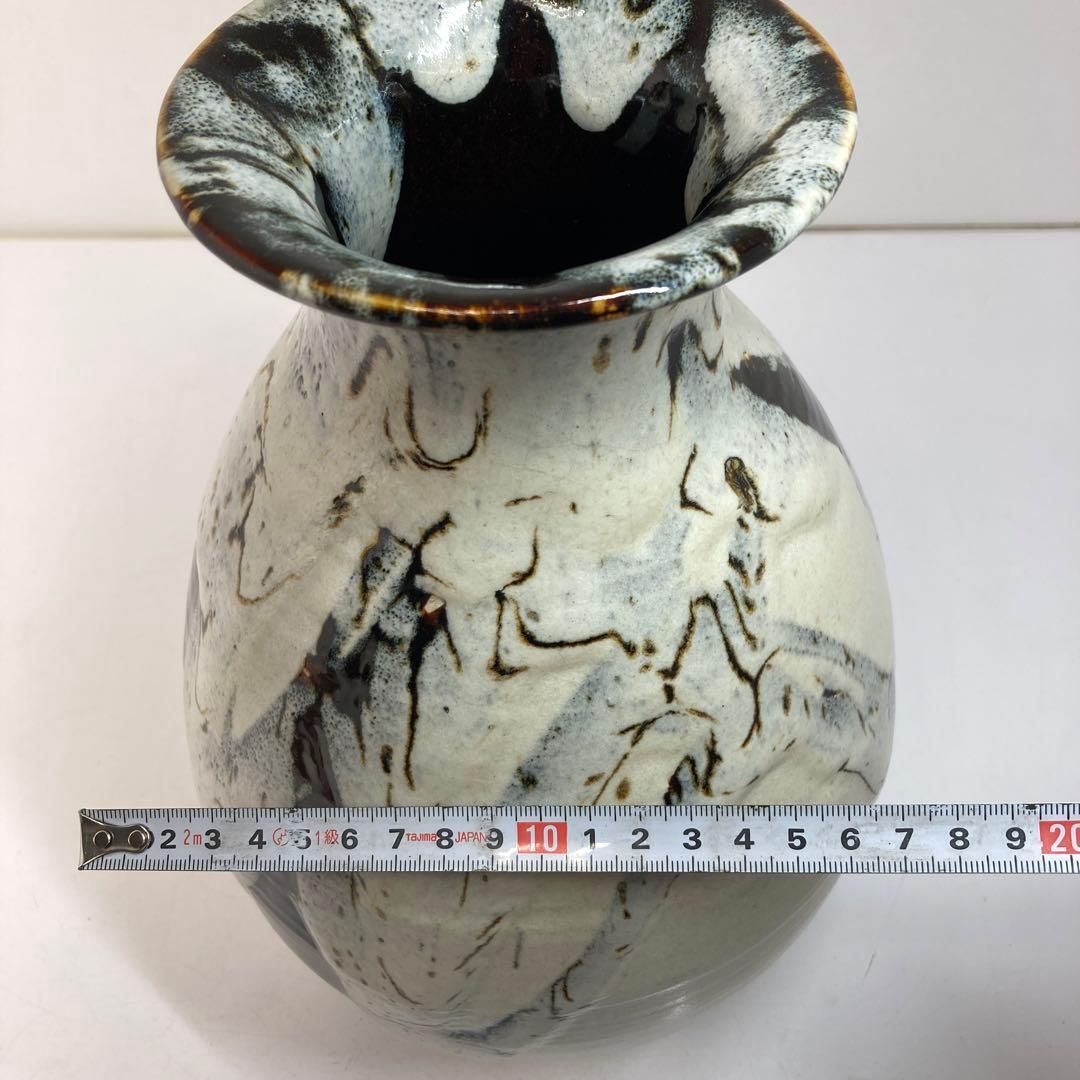 清水六兵衛 瀬戸唐津花瓶 共箱 高さ30.5㎝ 東Y6-0131①タサオ