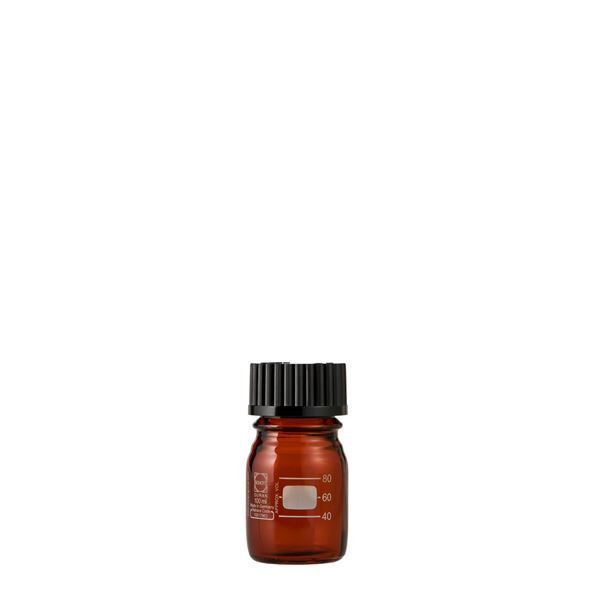 ねじ口びん（メジュームびん） 茶褐色 黒キャップ付 100mL 017210-1002A