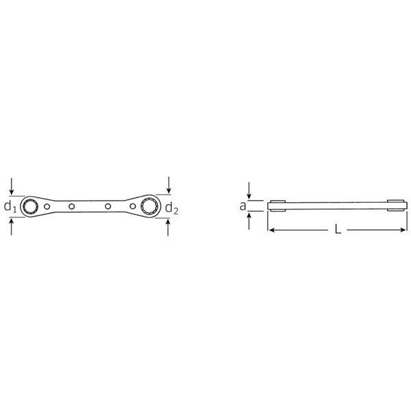 STAHLWILLE（スタビレー） 25-7X8 板ラチェットメガネ （4113 - タイシ