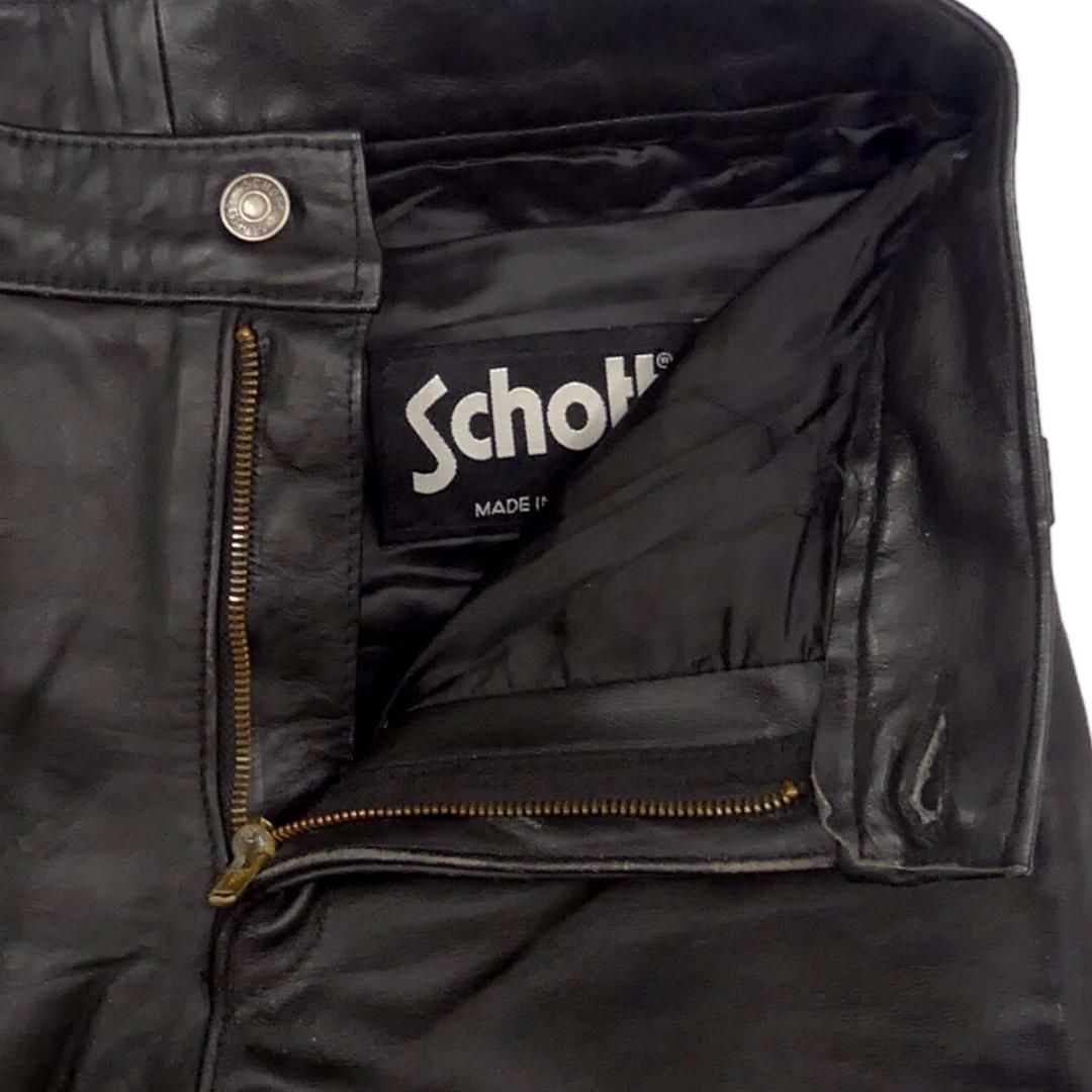 米国製】Schott レザーパンツ 黒 W32 ライダース 本革 - メルカリ