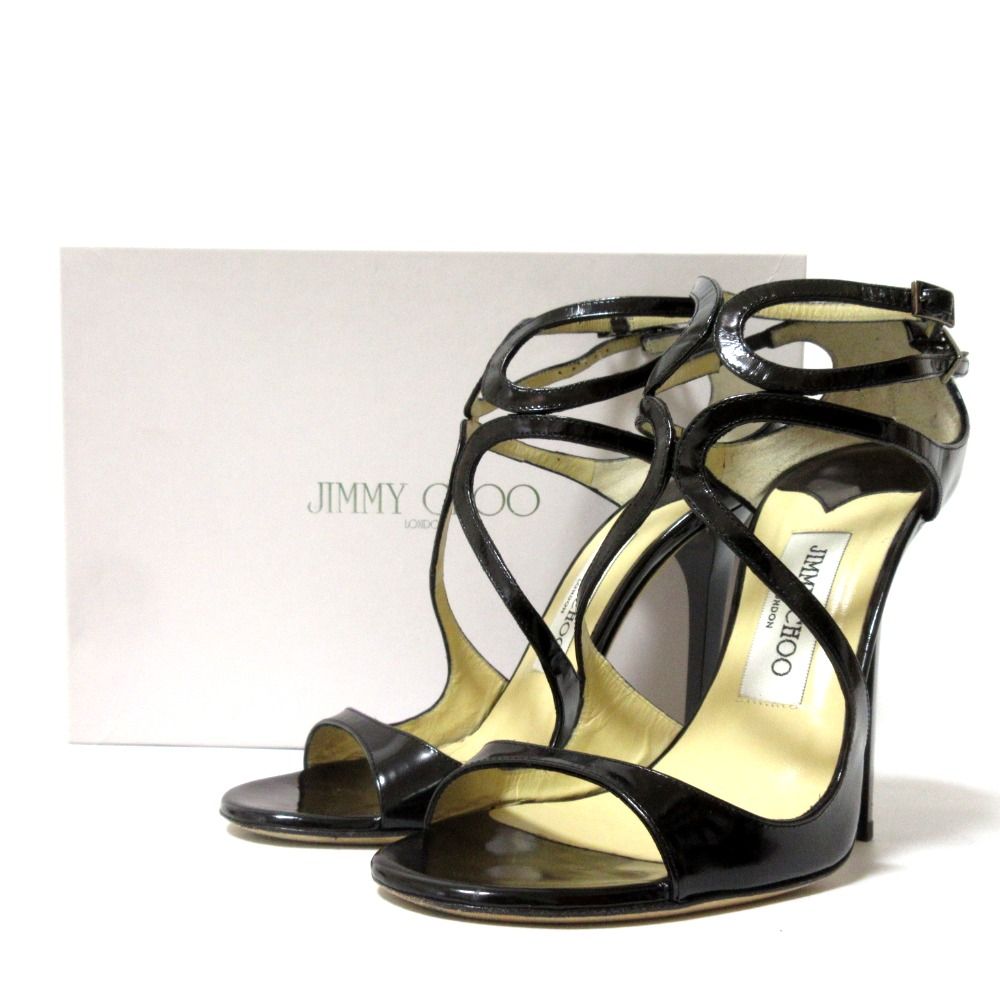 美品 JIMMY CHOO ジミーチュウ LANG パテントレザー ピンヒール