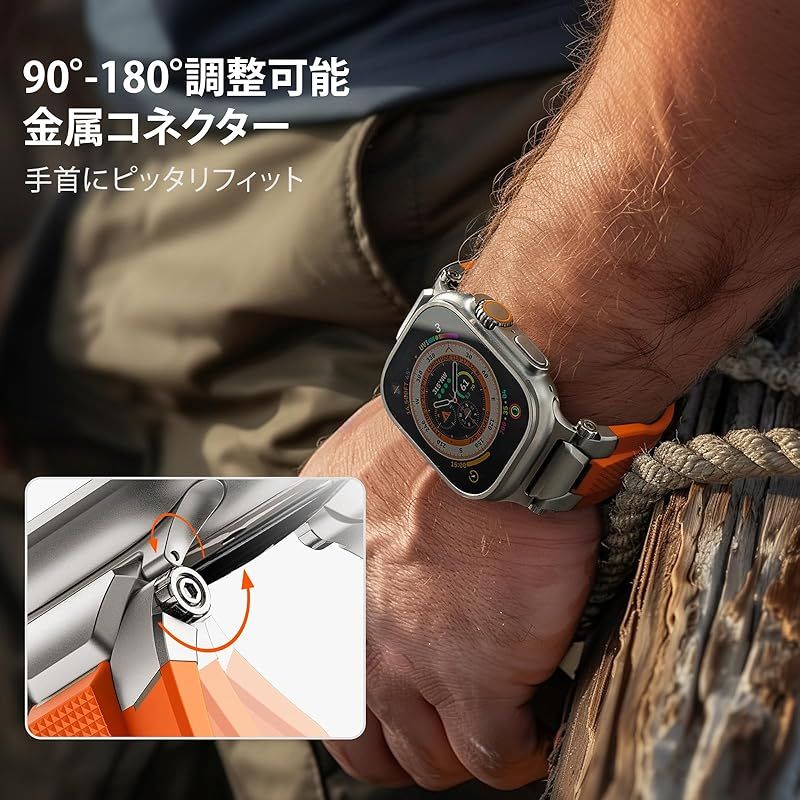ULTIMAL for Apple Watch バンド46 mm 44 45 49 mmアップルウォッチバンド スポーツ 交換ベルト 通気性 運動 長持ち TPUバンドリスト メンズ レディース カッコイイ 贈り物 iWatch 10 9 8 7 6 5