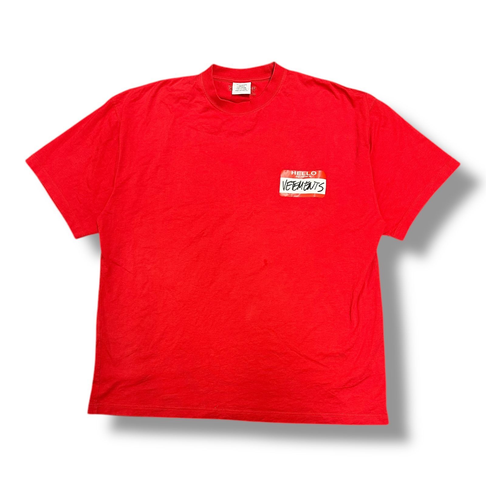 Hello My Name Is Vetements T-shirt Red | The Webster