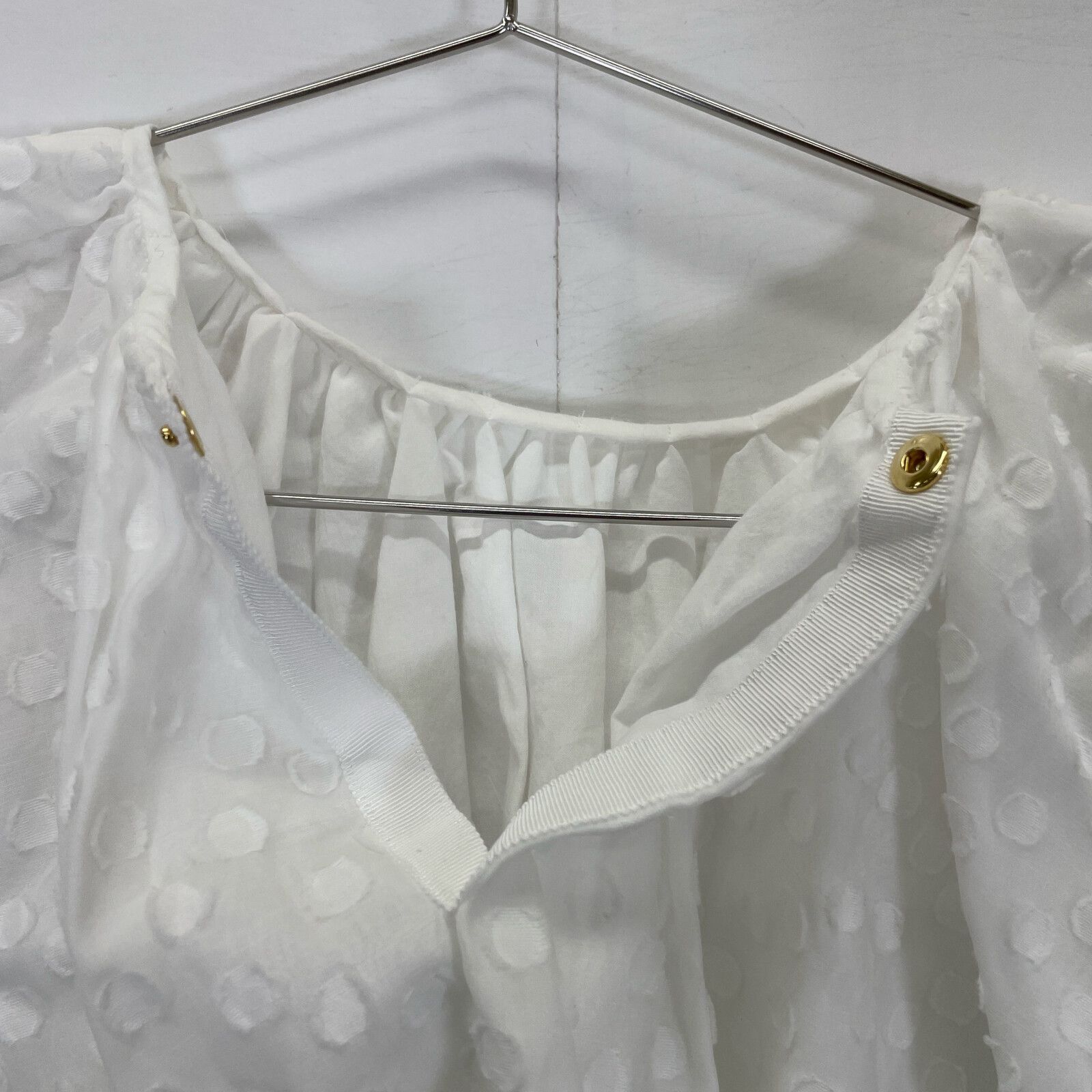 Drawer ドゥロワー 6521-299-0789 ホワイト ドットジャカードギャザー  