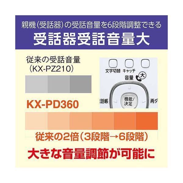 デジタルコードレスファックスKX-PD360DL-W