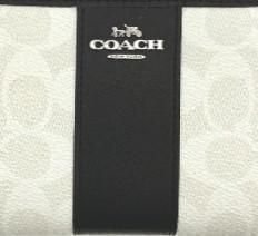 COACH 新品 長財布 メンズ レディース コーチ 白 黒 財布 ｗ14 - メルカリ