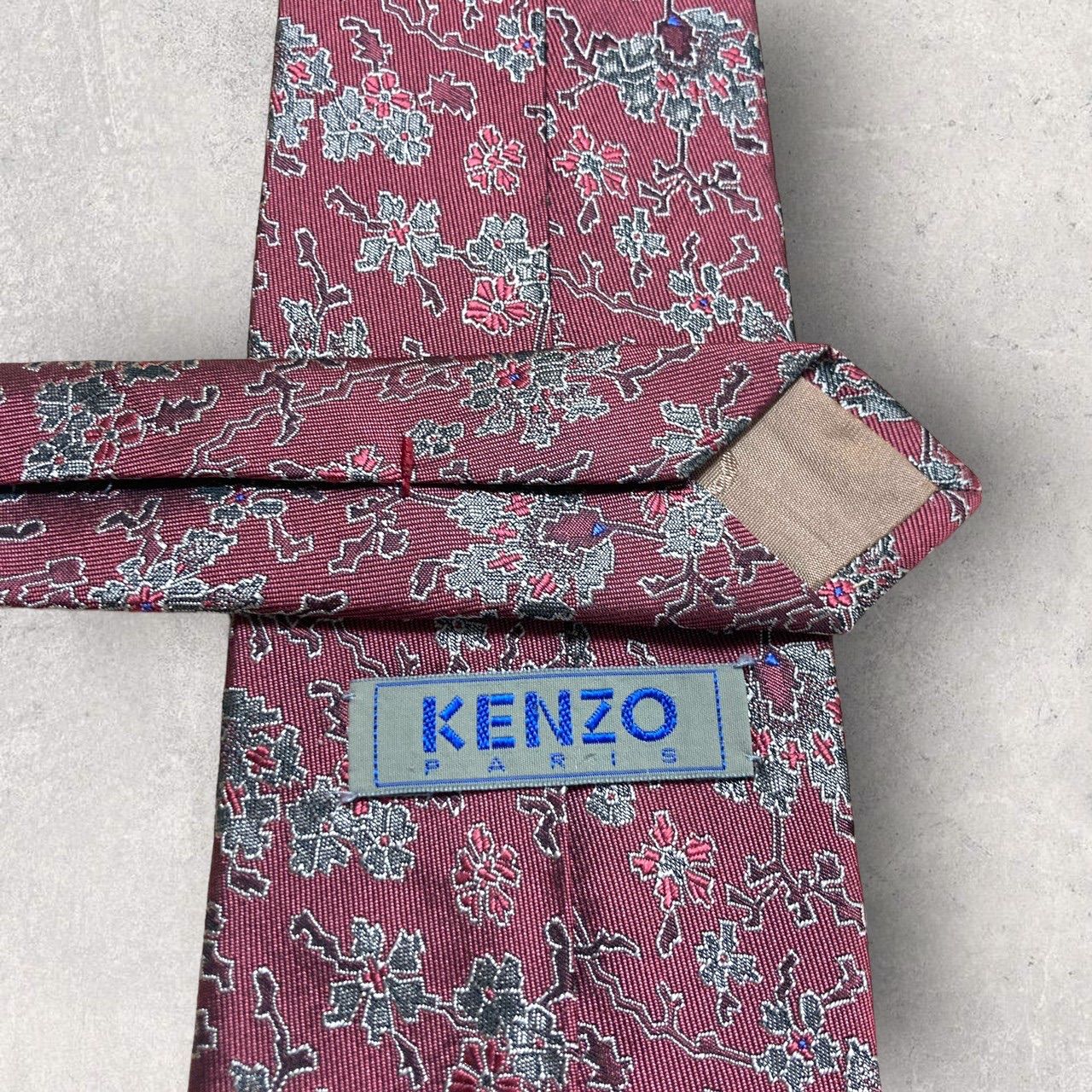 美品 KENZO ケンゾー 花柄 フラワー 植物 ペイズリー柄 ネクタイ