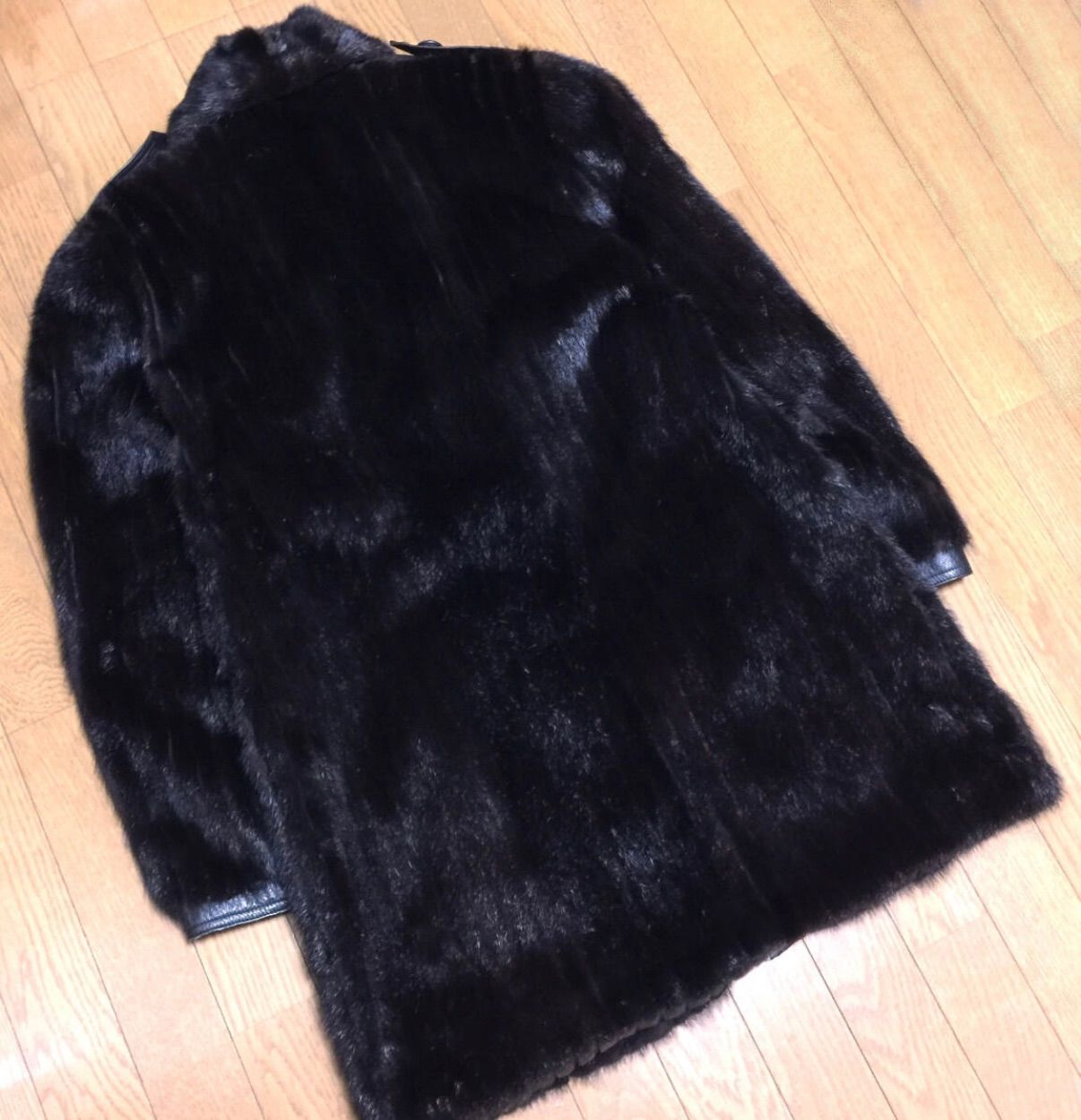 SAGA MINK サガミンク チェスターコート ミンク レザー切り替え サイズL