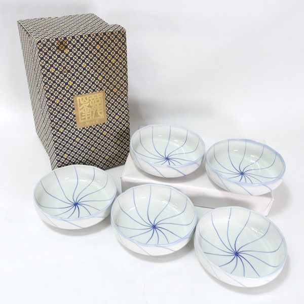 有田焼 龍峰窯 ◇【和食器】有田焼/龍峰 てまり小鉢揃（5個組） SA-80