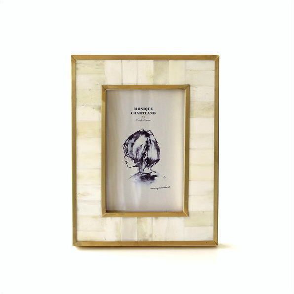 フォトフレーム ボーン 真鍮 おしゃれ 写真立て 自然素材 壁掛け 卓上 縦置き 横置き ナチュラル L判 ボーンフォトフレーム