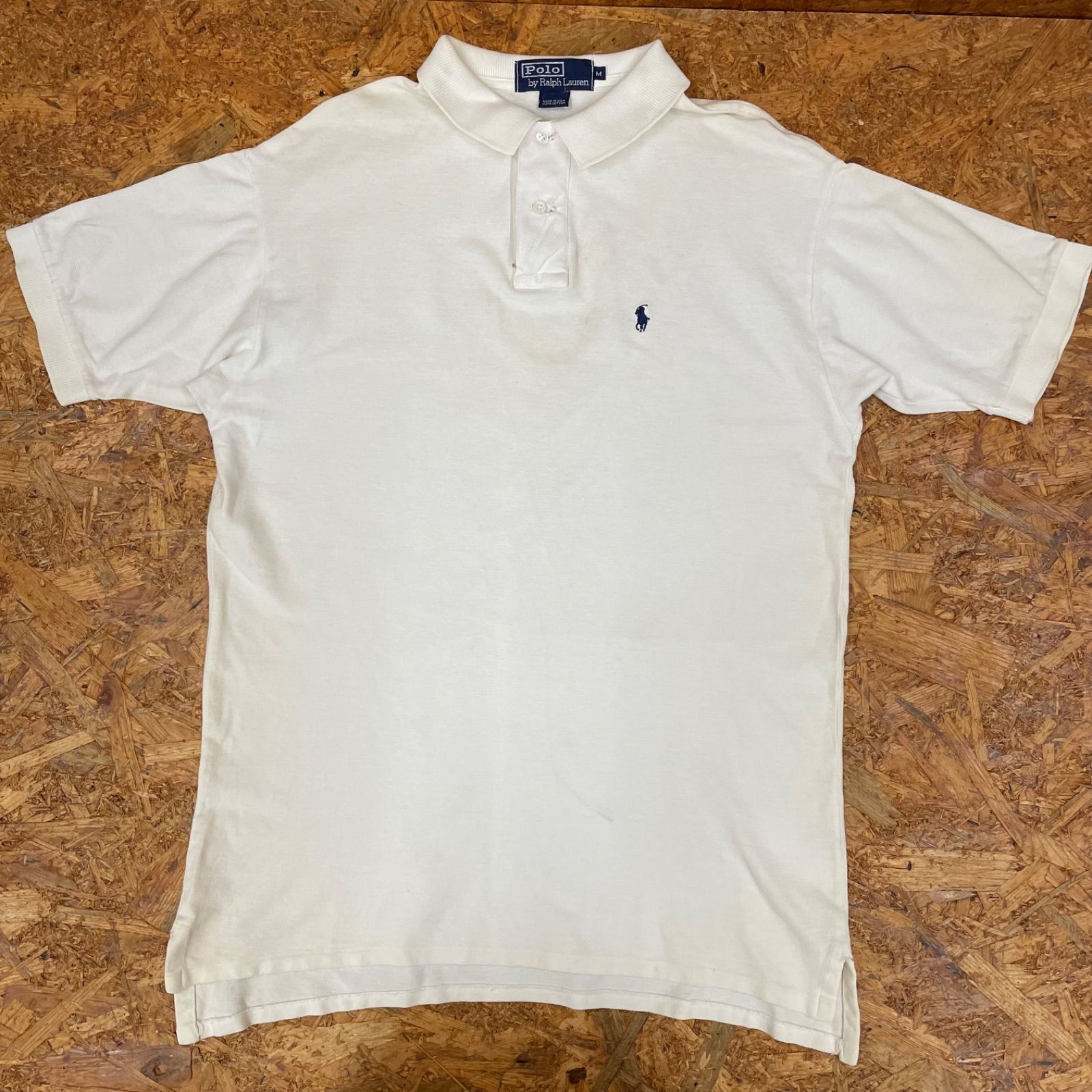 USA製 POLO Ralph Lauren ポロシャツ M ホワイトポロ ラルフローレン 