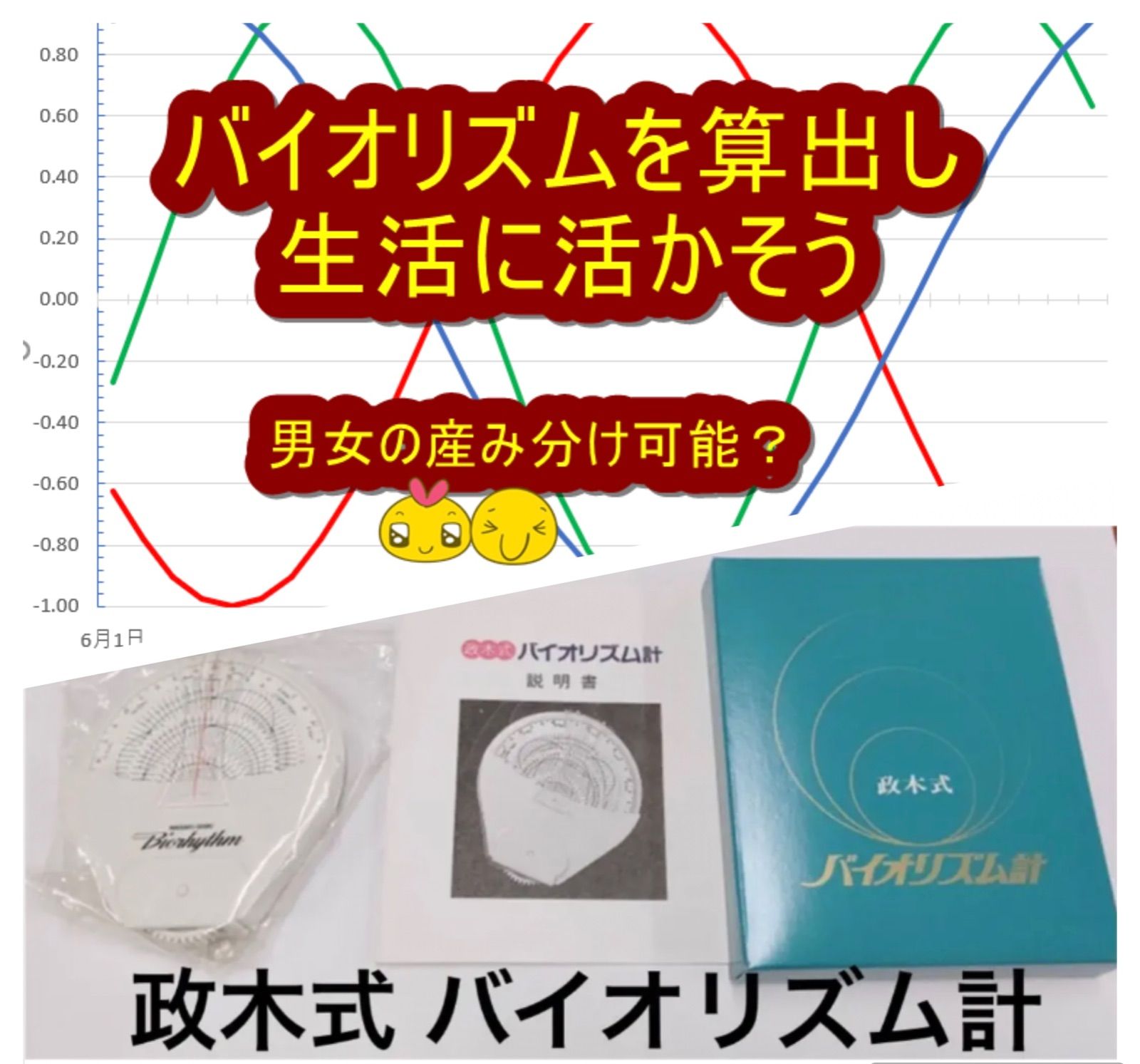 【ラストチャンス!今だけ値引きアリ!】政木式 バイオリズム計 赤 政木和三 新品