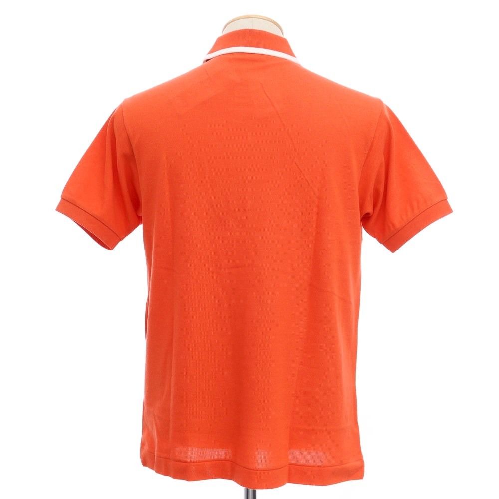 新品未使用タグ付き【LACOSTE】半袖鹿子ポロシャツ　オレンジ　SIZE3 中古】【未使用】ラコステ LACOSTE コットン 鹿の子 半袖