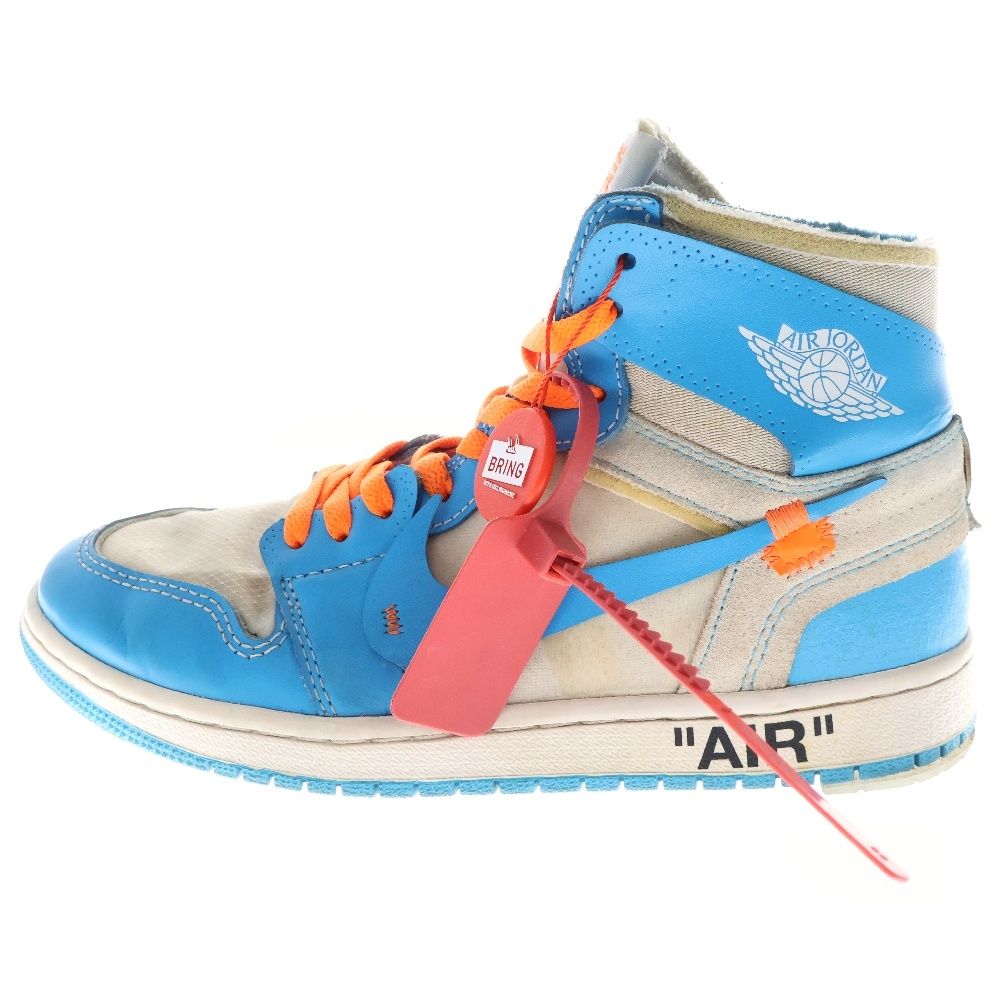 ナイキ ハイカットシューズ ホワイト/ブルー 新品タグ付き NIKE (ナイキ) ×OFF-WHITE AIR JORDAN 1 POWDER BLUE UNC AQ0818