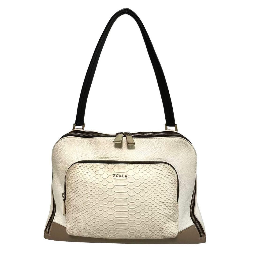 FURLA フルラ ハンドバッグ ワンショルダーバッグ パイソン 型