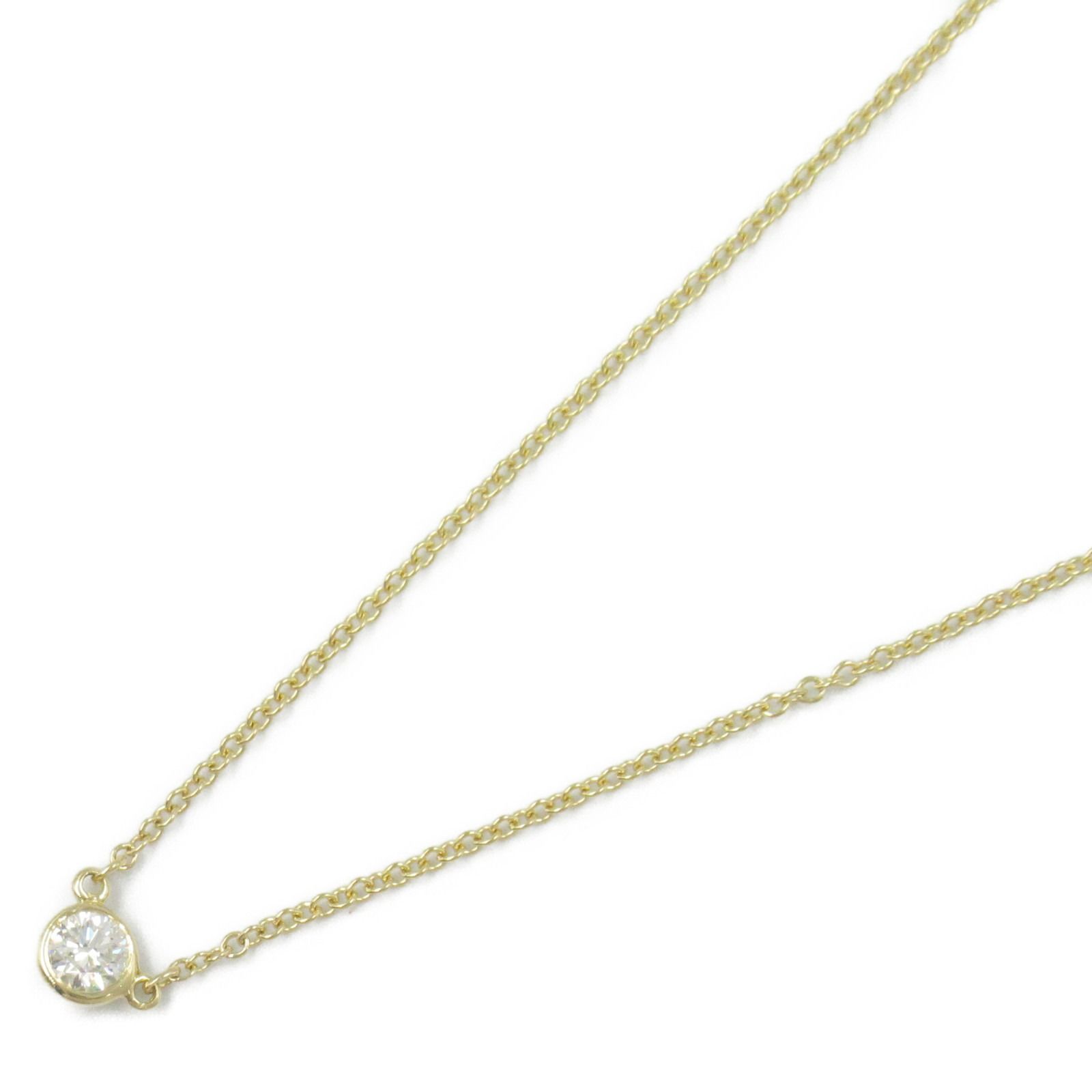 ティファニー TIFFANY＆CO ネックレス バイザヤード ネックレス 首回り40.5cm K18 イエローゴールド ダイヤモンド バイザヤード ネックレス レディース Used A