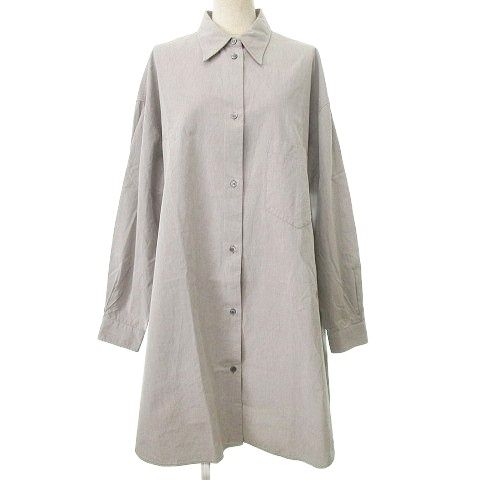 エムエムシックス メゾンマルジェラ MM6 Maison Margiela 22AW オーバーサイズシャツ ワンピース S62CT0236 長袖 イタリア製 正規 S グレー系