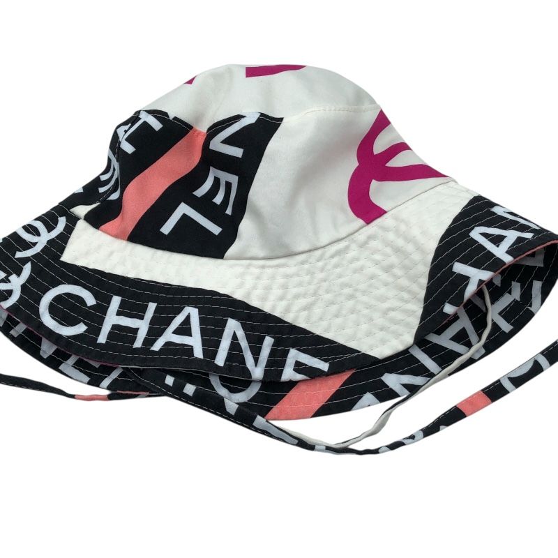 シャネル CHANEL ココマーク総柄バケットハット ブラック