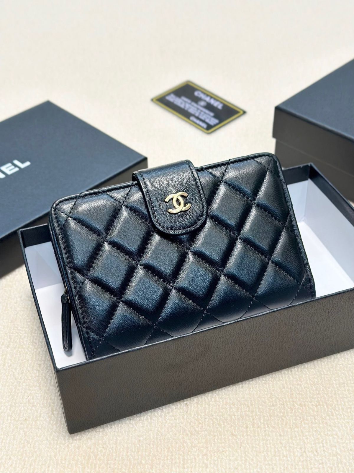 ★25メティエダール★【CHANEL】ビジューCC フラップウォレット 本日特価] シャネル レディース ウォレット 2つ折り ブラック