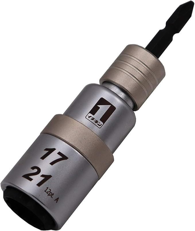 【在庫処分】イチネンアクセス MUST TOOL(マストツール) ソケット IMー1721IQー12K 軸交換式ダブルソケット 17×21 19721 6.35mm軸 ワンタッチ式 インスライド