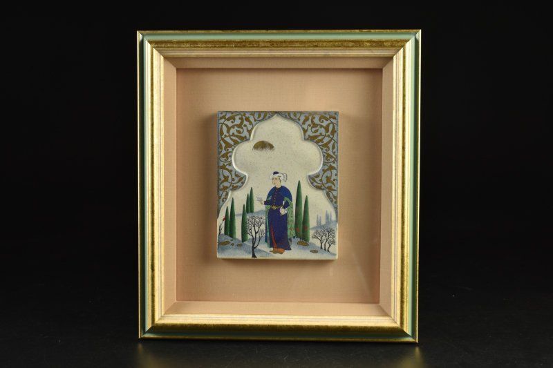 蔵A5505c 幸兵衛窯 追憶の園 陶板額装 加藤卓夫