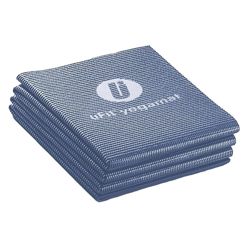 【日本国内メーカー】uFit Yogamat ヨガマット 折りたたみ 6mm 痛くない 滑らない 軽量 61cm*173cm プロアスリート 水谷隼 愛用 PVC 洗える 臭くない 低反発 持ち運び ダスティブルー