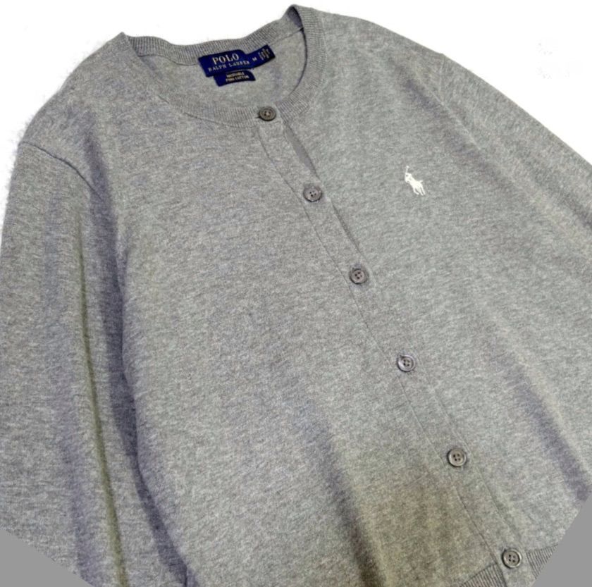 ki15 POLO RALPH LAUREN ピマコットン クルーネックカーディガン
