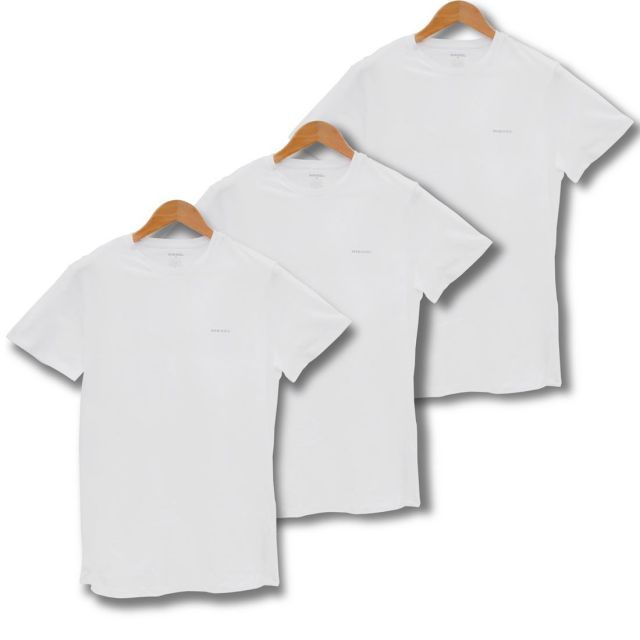 DIESEL ディーゼル SPDG/AALW 3PK　3枚セット ＜サイズ：Ｓ＞Round Neck　Tシャツ・カットソー　インナーTシャツ ブランド 3枚組 3枚セット 00SPDG 0AALW 100 メンズ DIESEL