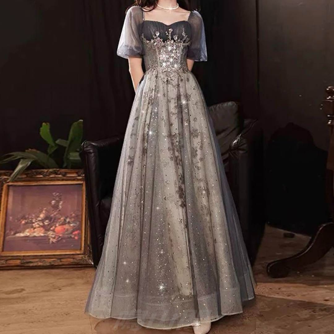 お花柄イブニングドレス