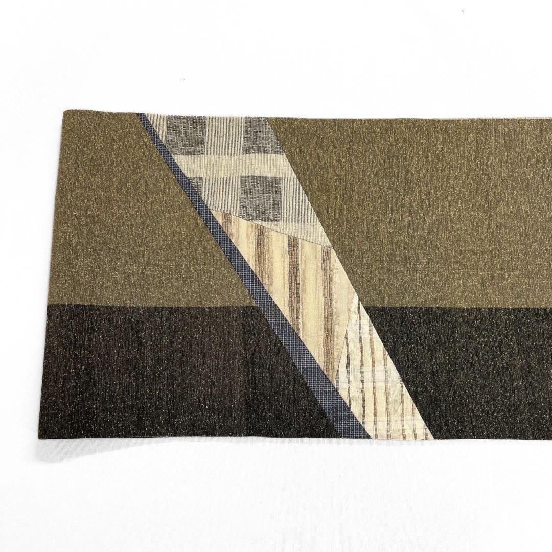 未着用 付け下げ 袋帯セット 紬 切り嵌 スワトウ刺繍 ムガ 着物 054a d