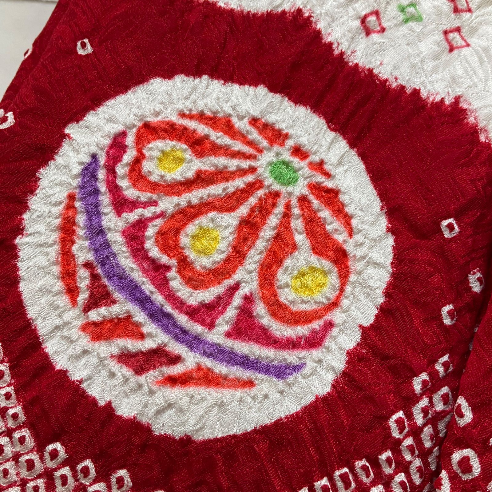 ◆特別お誂え品◆手絞り◆被布◆七五三◆手絞りに刺繍◆正絹◆女の子◆三歳用◆丈48肩幅27◆七五三子供お詣り◆G278