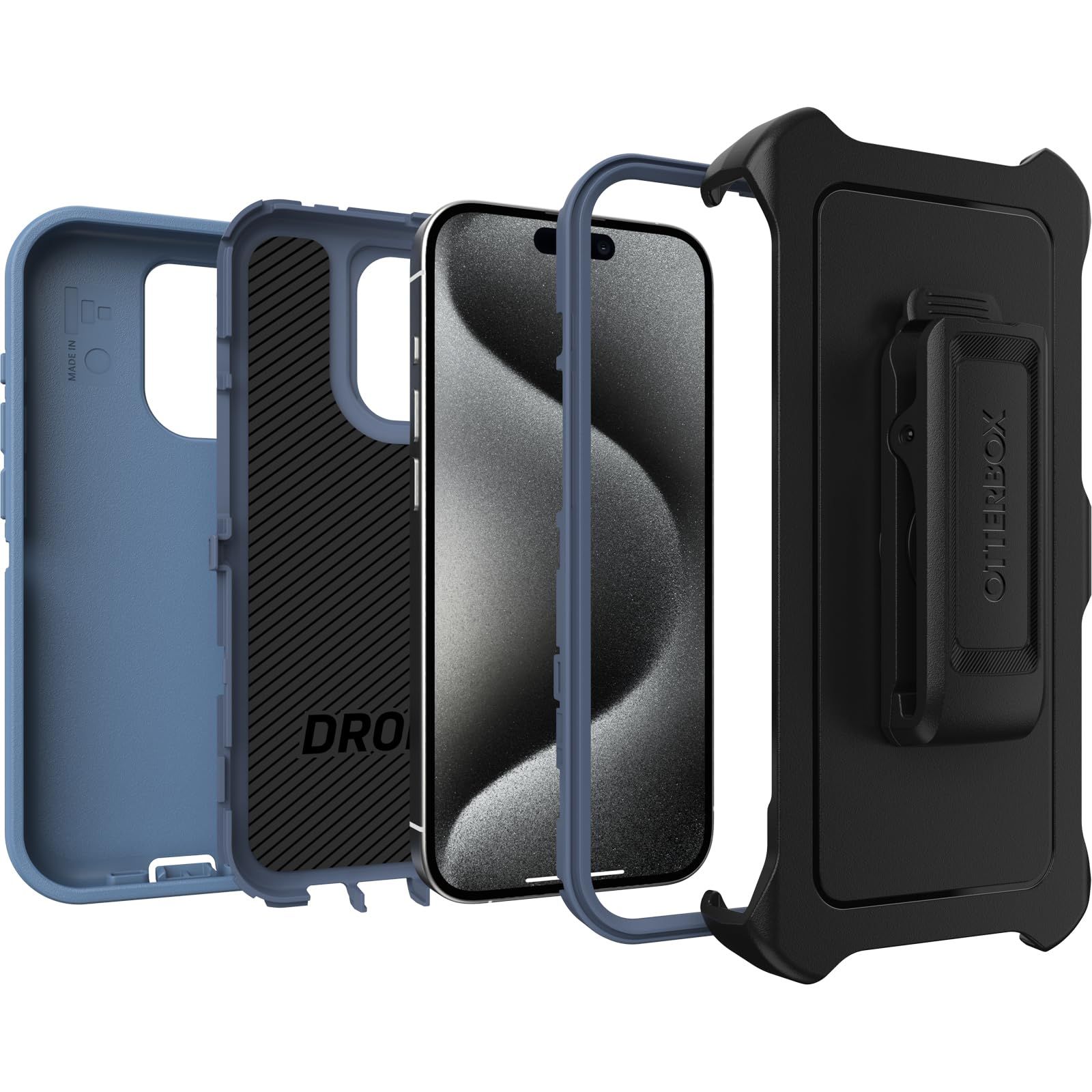 OtterBox iPhone 15 Pro用 耐衝撃 衝撃吸収 米軍MIL規格 ケース Defender 耐衝撃 Baby Blue Jeans 〔オッターボックス〕 CHRISTIANNAURATH_COM_BR
