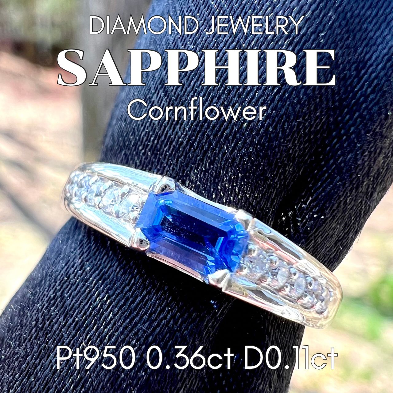 JQ81★高級 コーンフラワーブルーS1.05ct D pt リングAIGS鑑付 JQ81☆高級 コーンフラワーブルーS1.05ct D pt リングAIGS鑑付