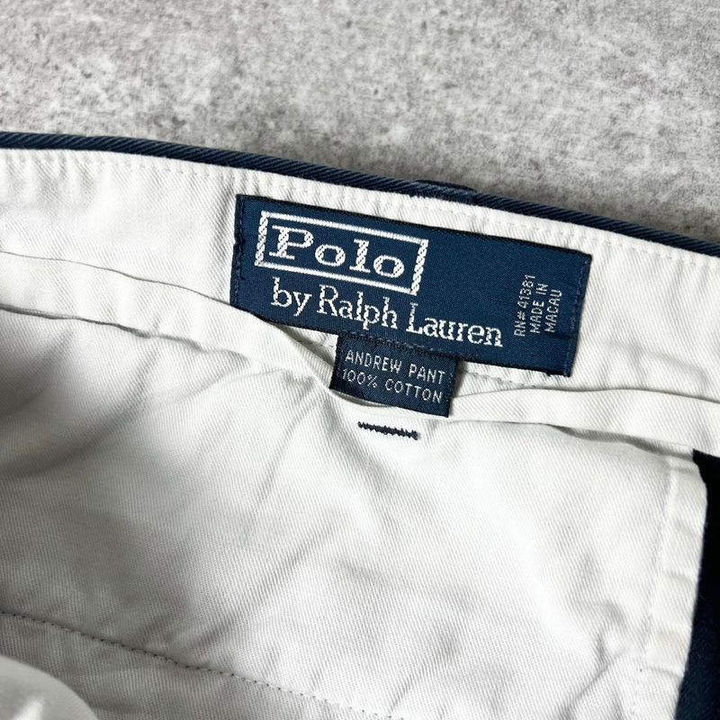 90s POLO RALPH LAUREN 2タック コットン チノ パンツ 36 29