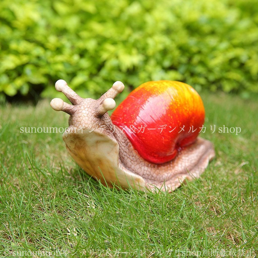 かたつむり ガーデンインテリア ガーデニング カタツムリ 雑貨 庭の装飾 置物 ガーデン おしゃれ ガーデンオブジェ インテリア ガーデン雑貨 ガーデンオーナメント 赤 お洒落 樹脂 8-14