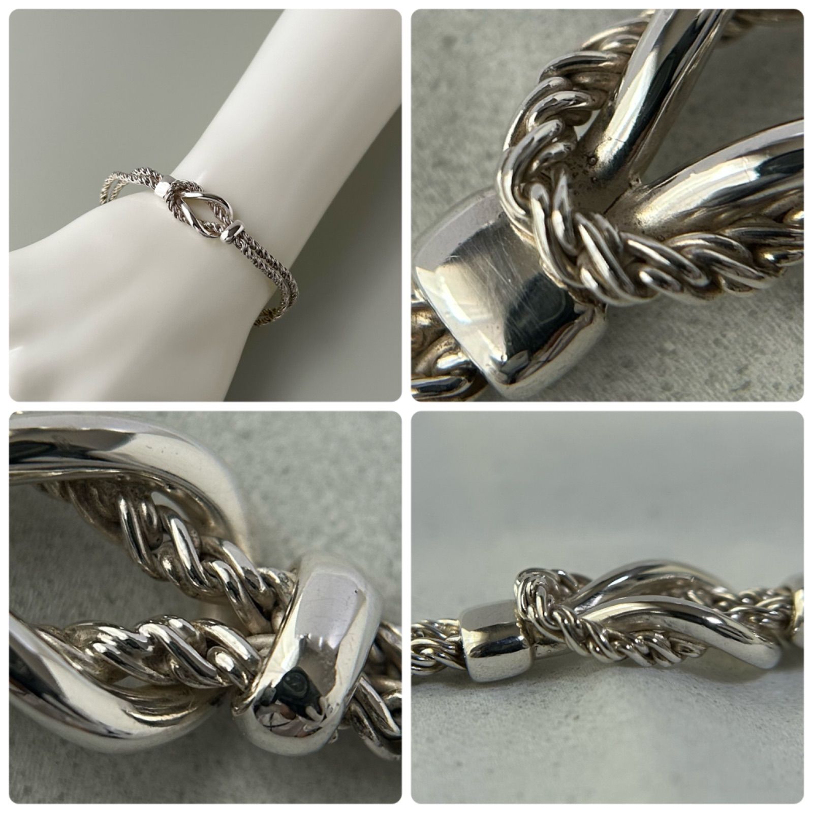Tiffany ティファニー ブレスレット ロープ シルバー ダブルノット バイセル公式】ティファニー ノット ダブルロープ ブレスレット