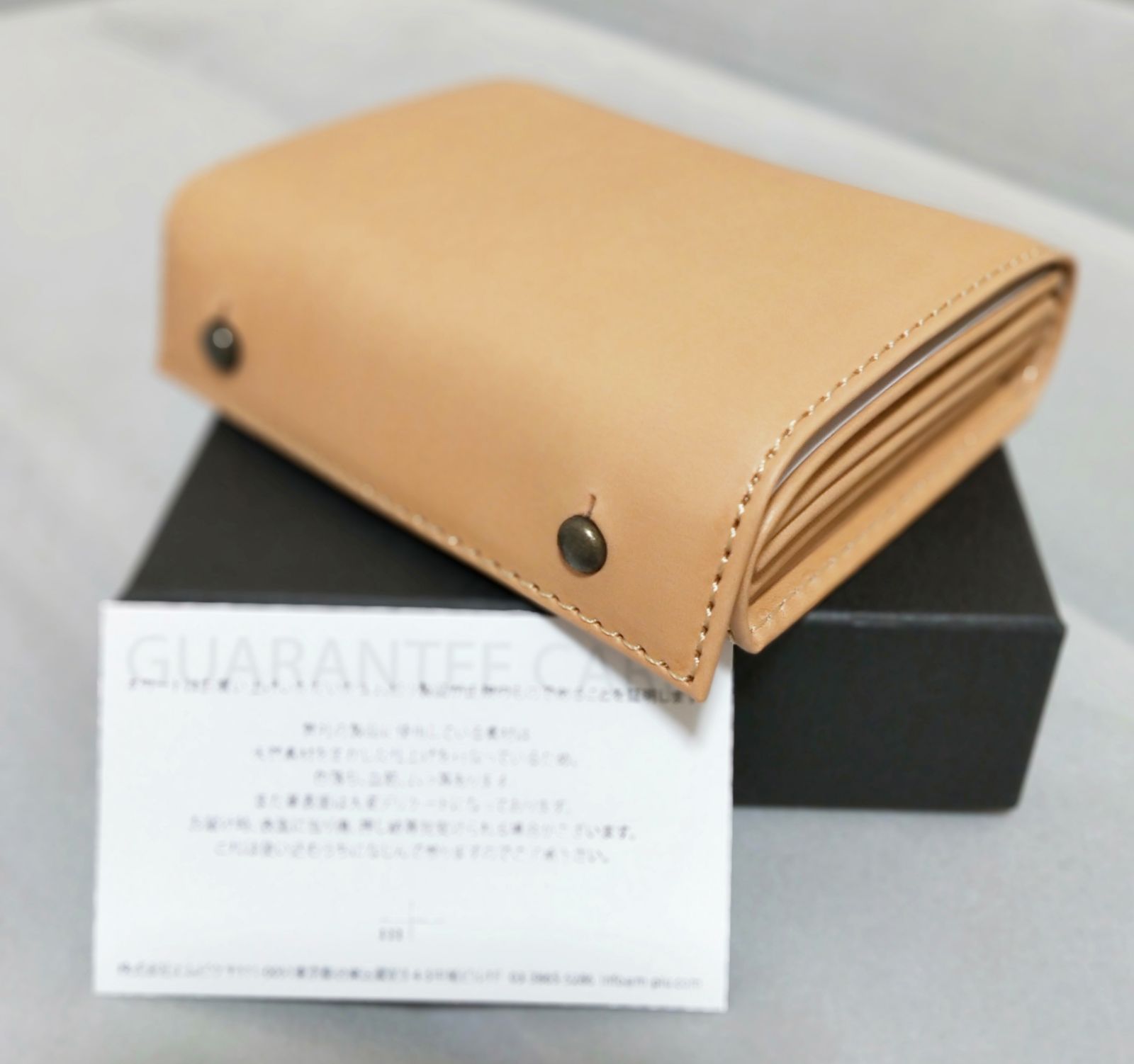 新品☆未使用品】m＋ エムピウ ミッレフォッリエ Tan27 ヌメ革 - 折り財布