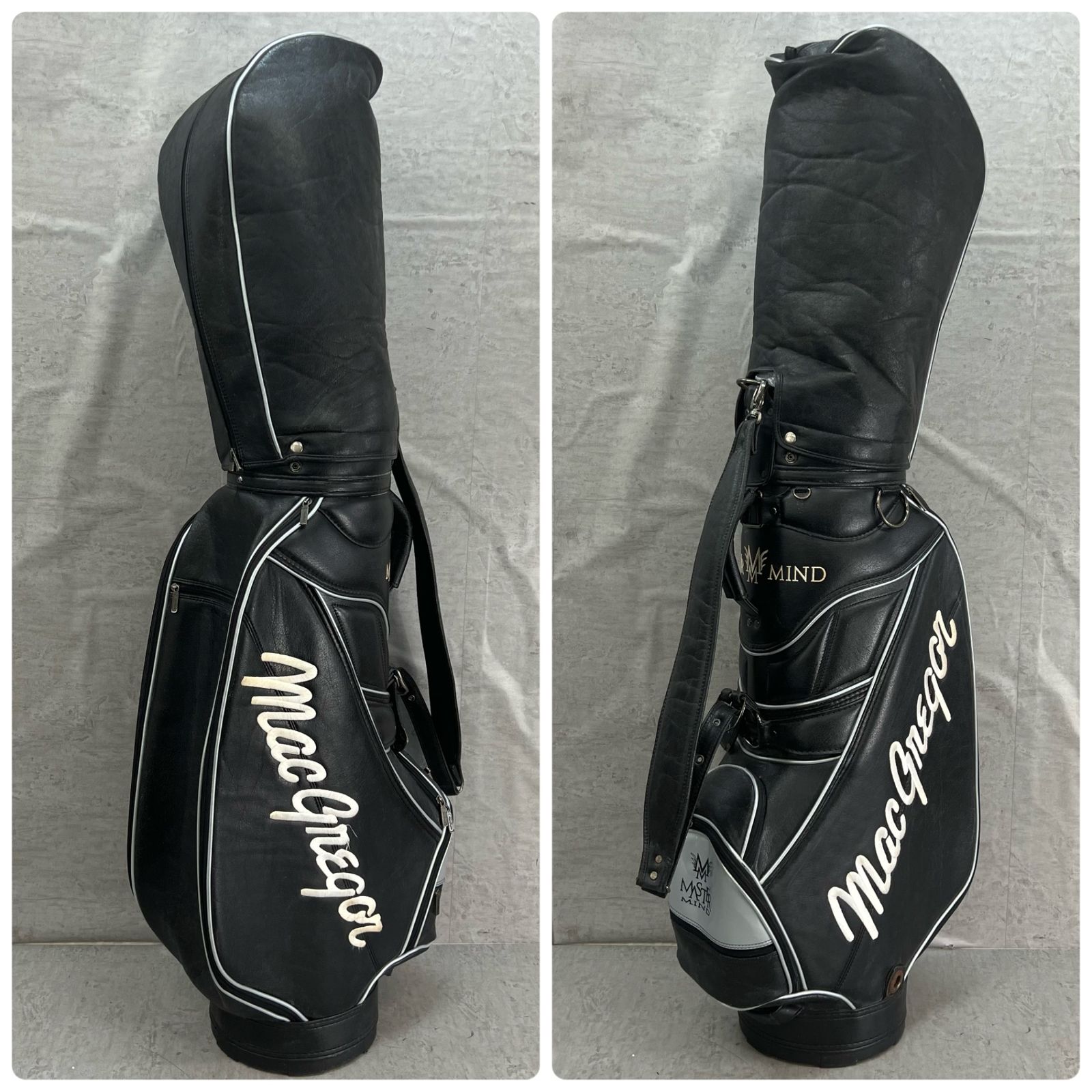 マグレガー　ゴルフ用　キャディバッグ　カート式　レザー　MacGregor マグレガー ゴルフ用 キャディバッグ カート式 レザー バック