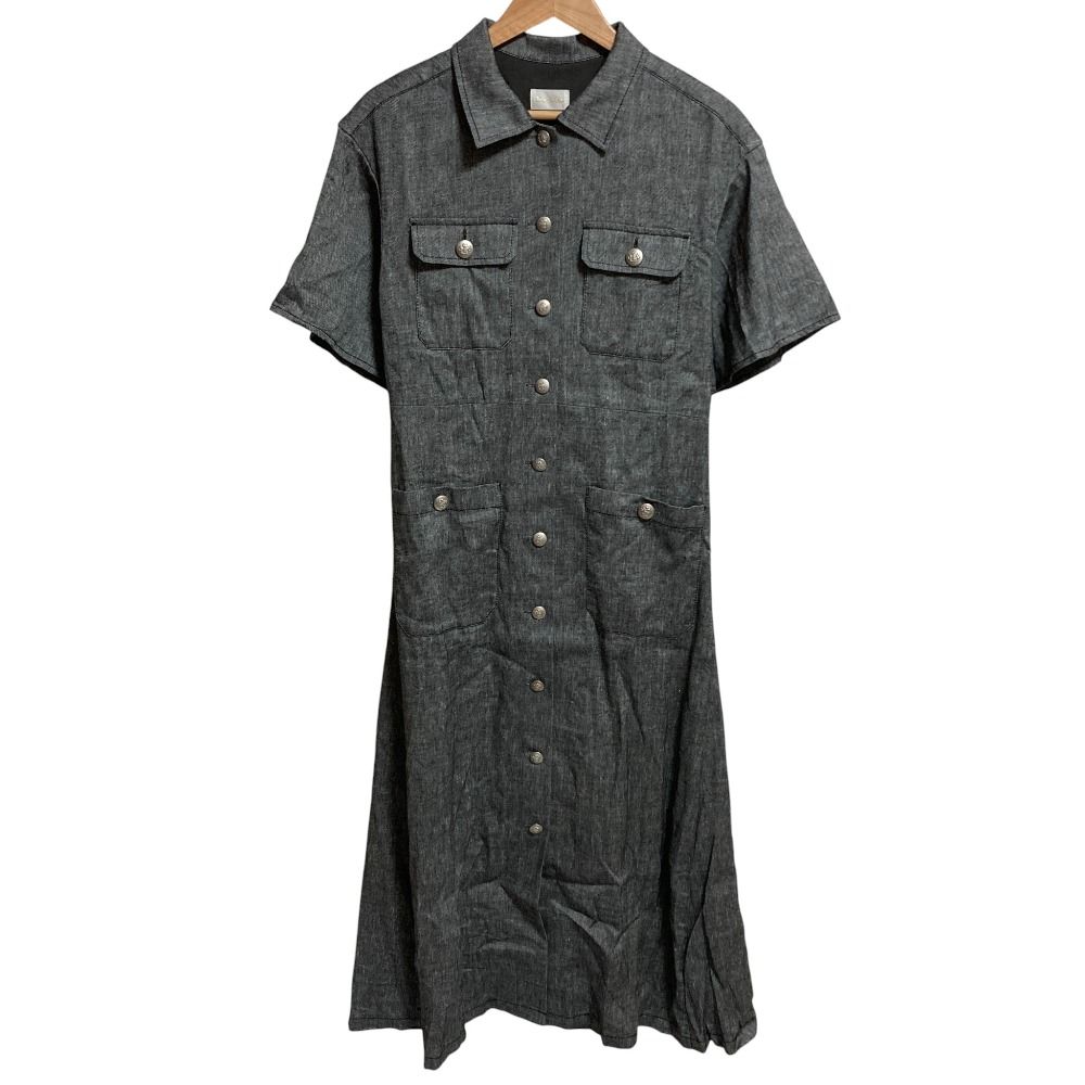 25SS Grace Class グレースクラス リネンデニムライクワンピース 0225231009 サイズ38 グレー レディース 古着