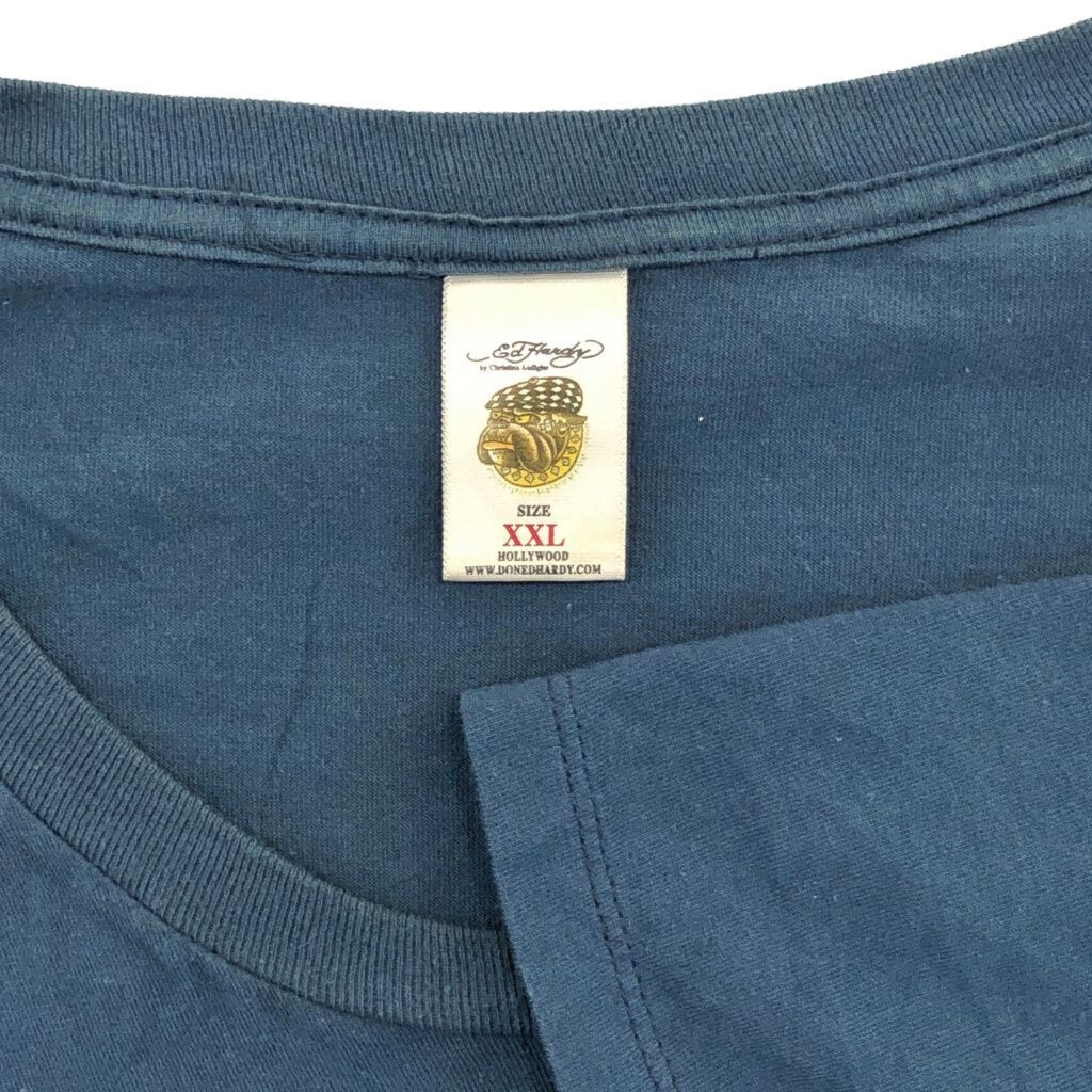 ED HARDY フード付き　ベロア　半袖　M ネイビー　y2k アーカイブ ED HARDY フード付き ベロア 半袖 M ネイビー y2k アーカイブ