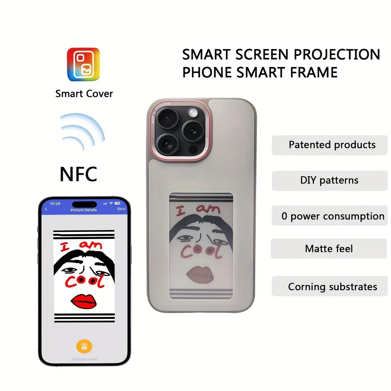 新着商品 iPhone 15 Pro Max用の手描きデザインエアクッションTPUケース - スマートディスプレイカスタマイズ なインクスクリーンプロジェクターカバー省エネ技術搭載bYA