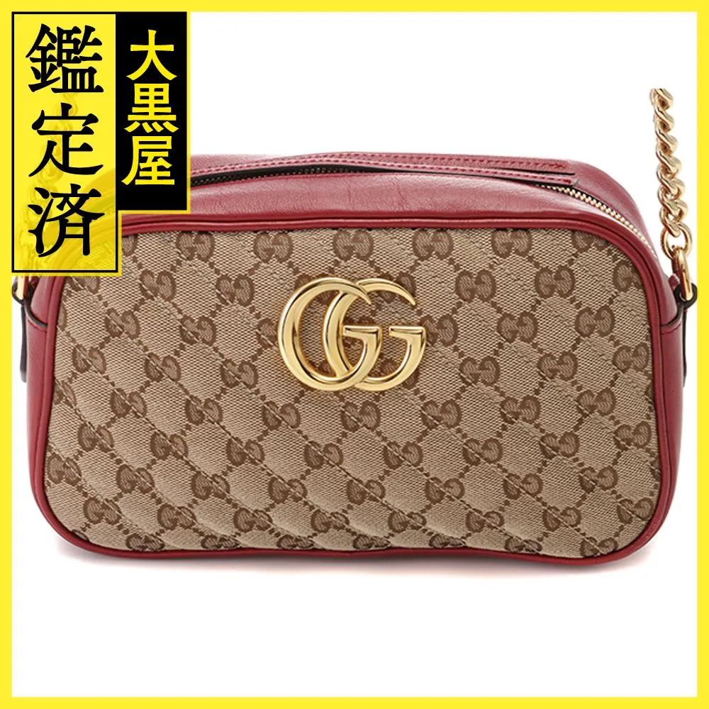 GUCCI グッチ GGマーモント キルティングスモールショルダーバッグ